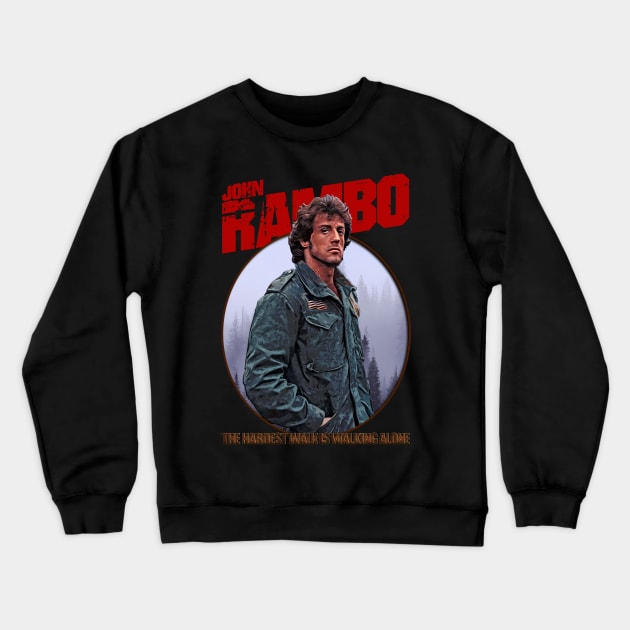 John Rambo Inspired Fan Art Design Crewneck Sweatshirt by HellwoodOutfitters